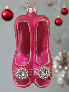 Glass Christmas pink high heels Christmas bauble tree hanging decoration/christmas/seasonal/ glass hanging item