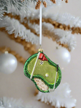 Load image into Gallery viewer, Glass Christmas golf course Christmas bauble tree hanging decoration/christmas/seasonal/ glass hanging item
