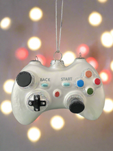 Load image into Gallery viewer, Glass Christmas tree video game controller Christmas bauble tree hanging decoration/christmas/seasonal/ glass hanging item
