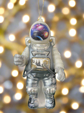 Load image into Gallery viewer, Glass Christmas astronaut Christmas bauble tree hanging decoration/christmas/seasonal/ glass hanging item
