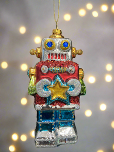 Glass Christmas robot Christmas bauble tree hanging decoration/christmas/seasonal/ glass hanging item