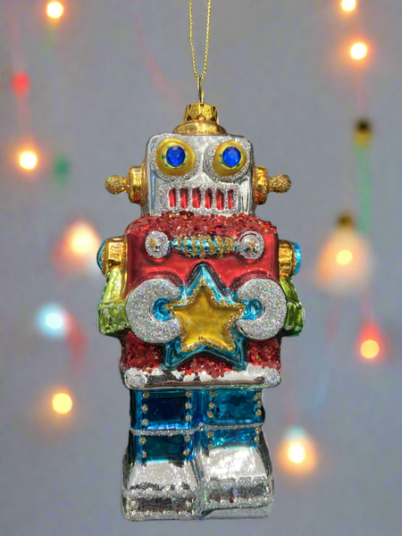 Glass Christmas robot Christmas bauble tree hanging decoration/christmas/seasonal/ glass hanging item