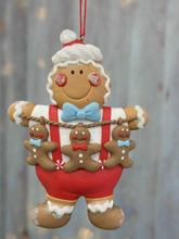 Afbeelding in Gallery-weergave laden, Resin Christmas gingerbread man Christmas bauble tree hanging decoration/christmas/seasonal/ resin hanging item
