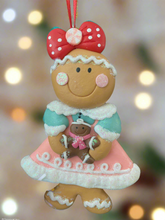 Indlæs billede til gallerivisning Resin Christmas gingerbread woman Christmas bauble tree hanging decoration/christmas/seasonal/ resin hanging item
