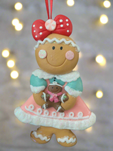 Indlæs billede til gallerivisning Resin Christmas gingerbread woman Christmas bauble tree hanging decoration/christmas/seasonal/ resin hanging item
