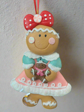 Indlæs billede til gallerivisning Resin Christmas gingerbread woman Christmas bauble tree hanging decoration/christmas/seasonal/ resin hanging item
