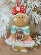 Indlæs billede til gallerivisning Resin Christmas gingerbread woman Christmas bauble tree hanging decoration/christmas/seasonal/ resin hanging item
