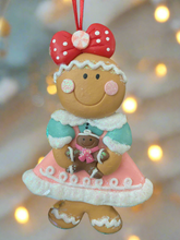 Indlæs billede til gallerivisning Resin Christmas gingerbread woman Christmas bauble tree hanging decoration/christmas/seasonal/ resin hanging item
