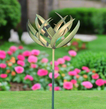 Load image into Gallery viewer, Burghley garden wind sculpture spinner verdigris
