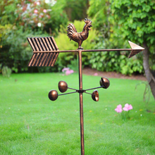 Load image into Gallery viewer, Bronze powder coated metal rooster weathervane measuring 170cm
