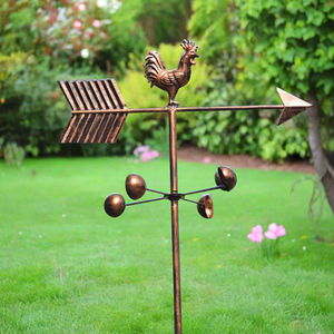 Bronze powder coated metal rooster weathervane measuring 170cm