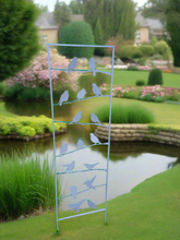 Load image into Gallery viewer, Silver grey garden/outdoor bird trellis plant support measuring 139cm high - Marissa&#39;s Garden &amp; Gift
