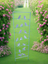 Load image into Gallery viewer, Silver grey garden/outdoor bird trellis plant support measuring 139cm high - Marissa&#39;s Garden &amp; Gift
