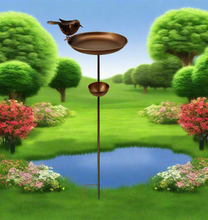 Laden Sie das Bild in den Galerie-Viewer, Bronze powder coated bird feeder for garden/outdoor
