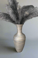 Indlæs billede til gallerivisning Silver handmade bamboo vase 60cm tall floor or table vase
