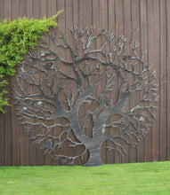 Load image into Gallery viewer, Tree of life silver with a black touch wall art for outdoors and indoors 60cm - Marissa&#39;s Garden &amp; Gift
