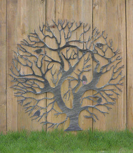 Tree of life silver with a black touch wall art for outdoors and indoors 60cm - Marissa's Garden & Gift