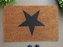 Laden Sie das Bild in den Galerie-Viewer, Door Mats Indoor / Outdoor | Non Slip Star Design Entrance Welcome Mat (black Star) 60 x 40 x 20cm
