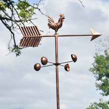 Load image into Gallery viewer, Bronze powder coated metal rooster weathervane measuring 170cm
