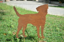 Load image into Gallery viewer, Small Rustic Metal Exterior Rusty Border Terrier Dog Garden Stake Yard Art Kennel Run Flower Bed Sculpture Gift Present measuring 30 x 0.4 x 42cm - Marissa&#39;s Garden &amp; Gift
